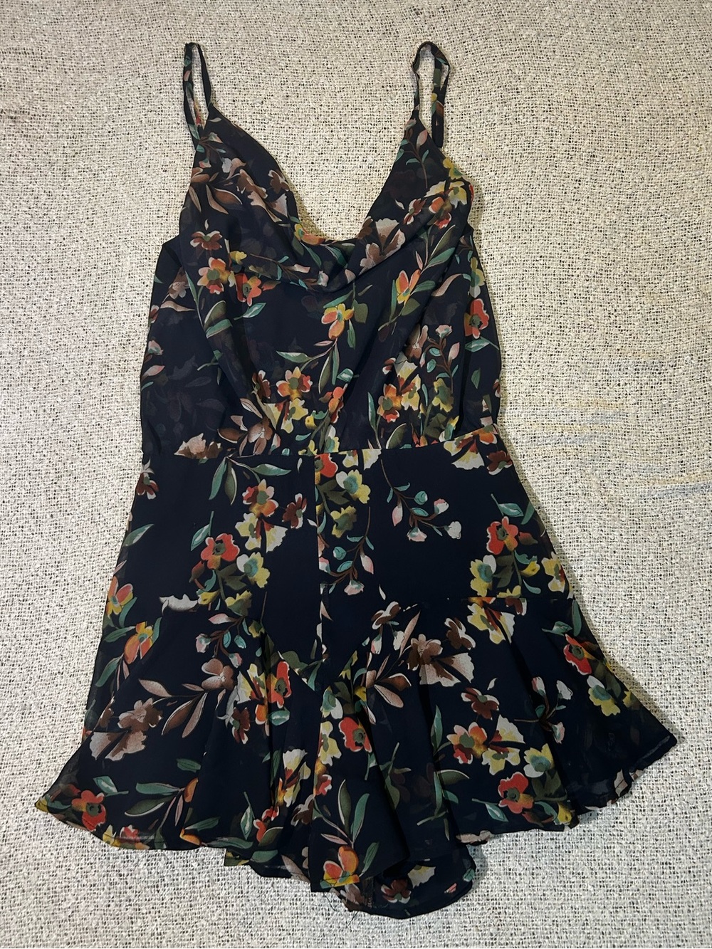 Angel Biba Y2K Navy Blue Floral Sleeveless Romper US Size 6